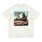 NAOKI_canonのゴリラのThank you！（赤い車①） オーガニックコットンTシャツ