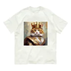 esmeralda64のブルーダイヤモンドの猫王 オーガニックコットンTシャツ