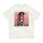 SaltyCookie Design Worksの猫好きの女の子のファッション(1) Organic Cotton T-Shirt