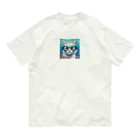 DezamaLandの水中ゴーグルを着ける猫 オーガニックコットンTシャツ