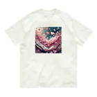 ねこねこねこんのハートさくら Organic Cotton T-Shirt