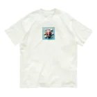 Kare-Raisuのアメフトボール　花 オーガニックコットンTシャツ