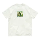 5168のカエルｘウサギ オーガニックコットンTシャツ