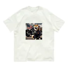 ANTARESのアメリカンライダー柴犬 Organic Cotton T-Shirt