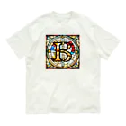 alphabet stained glassのstained glass B オーガニックコットンTシャツ