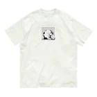 どうぶつやの猫とサッカーボール オーガニックコットンTシャツ