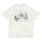 ファンシーTシャツ屋のJeep イラスト ライン画 オーガニックコットンTシャツ