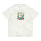 りんりんの可愛いシロクマちゃんショップ　かわいいよ！の水遊びをしている白熊 Organic Cotton T-Shirt