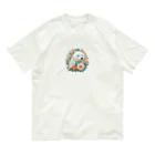 りんりんの可愛いシロクマちゃんショップ　かわいいよ！の花に囲まれている白くま Organic Cotton T-Shirt