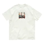  ニャンダーランド・イラストストアの横になっている猫 Organic Cotton T-Shirt