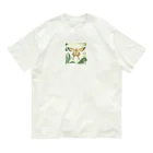 bigbamboofamilyの鹿と蝶の融合　その三 オーガニックコットンTシャツ