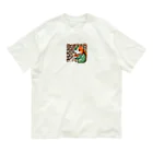 あずきば-あたりのおのぼり猫ベエ オーガニックコットンTシャツ