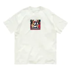 barisukaのフェイスアートするブルドッグ オーガニックコットンTシャツ