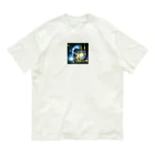 katohkouchiのMystical Creature with Large Luminous and Kitten Organic Cotton T-Shirt