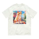 masasan0118の窓辺に佇む、かわいらしい猫ちゃんの姿🐱✨ Organic Cotton T-Shirt