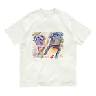 KenHana ハウスのパグ犬　ケンちゃん　花ちゃん オーガニックコットンTシャツ