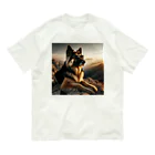 AQUAMETAVERSEのサングラスをかけた、かわいい犬 Marsa 106 オーガニックコットンTシャツ