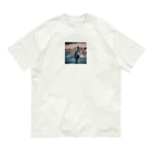 りばーあにまるの川を渡るシマウマ Organic Cotton T-Shirt