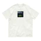 dream_canvasの空にそびえる高層ビルとスポーツスタジアムの壮大な景色。 オーガニックコットンTシャツ