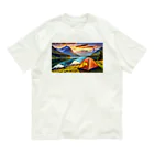 Kz_25@アウトドアーのキャンプファッション -Sunrise- Organic Cotton T-Shirt