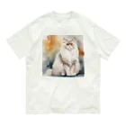 hiname-studioのペルシャ猫 オーガニックコットンTシャツ