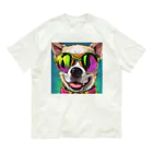 MY.LILILALAのサングラスな犬 オーガニックコットンTシャツ