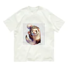 マロ＆モモふぁくとりーのフェレット君ｘ帽子 Organic Cotton T-Shirt