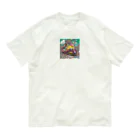 Kou_Kのカラフルトレイン オーガニックコットンTシャツ