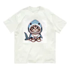 IloveCatのサメのフードを被った愛くるしい子猫 Organic Cotton T-Shirt