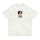 AQUAMETAVERSEの女性と白い花　なでしこ1478 Organic Cotton T-Shirt