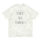 free all animalsのFREE ALL ANIMALS(おしゃれ文字) Organic Cotton T-Shirt