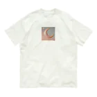 fumifu3の三日月柄 オーガニックコットンTシャツ