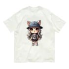 RANRAN2432MPJの猫派アイドル　にゃにゃ美ちゃん オーガニックコットンTシャツ