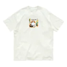 Yuya-Naganoのとっても幸せそうなにゃんこ オーガニックコットンTシャツ