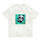 Smile Pop Artの水中パンダ Organic Cotton T-Shirt