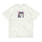 burebiの怒る猫 オーガニックコットンTシャツ