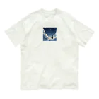 ゴマゴマ5050の鮮やかな世界に包まれた、幻想的な雲の中をかける少年。風 Organic Cotton T-Shirt