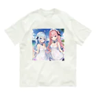 AzurのAzur&Azvl 白ワンピース オーガニックコットンTシャツ