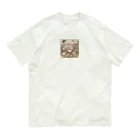 レトロゲームイラストの西洋風動物達のお茶会 Organic Cotton T-Shirt