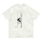 ふわりぃのジャケットから、のぞくぅ「Vinculumcorのくぅ猫」オーガニックTシャツ Organic Cotton T-Shirt