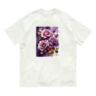 AQUAMETAVERSEのバラードのような薔薇の花　BLUE PLUM  691 オーガニックコットンTシャツ