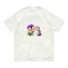 Y m @Y's shopの猫とパンジー Organic Cotton T-Shirt