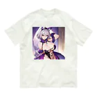 LONGSTONEの猫耳　美少女 オーガニックコットンTシャツ