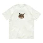 はらっぺらし猫のイロイロ♪の【デフォ顔】はらっぺらしgoods オーガニックコットンTシャツ