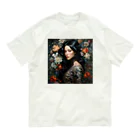 AQUAMETAVERSEのいろ色な、花に囲まれている女性　なでしこ1478 オーガニックコットンTシャツ