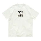 暴走三輪車のパチパチおめめの不思議ねこちゃん オーガニックコットンTシャツ