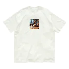 カモノハシかも？のカフェでまったりするカモノハシ Organic Cotton T-Shirt