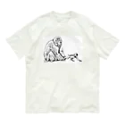 Wildlife sanctuary のニホンザルの親子 オーガニックコットンTシャツ