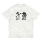 ながせたいりのオオカミにらみあい オーガニックコットンTシャツ