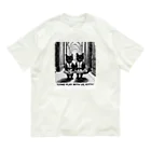 黒猫ファブリックの"COME PLAY WITH US, KITTY"（子猫ちゃん私達と遊ぼうよ） Organic Cotton T-Shirt